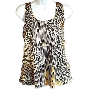 Bwear Black, Yellow, Gray Satiny Racerback Ruffle Tank